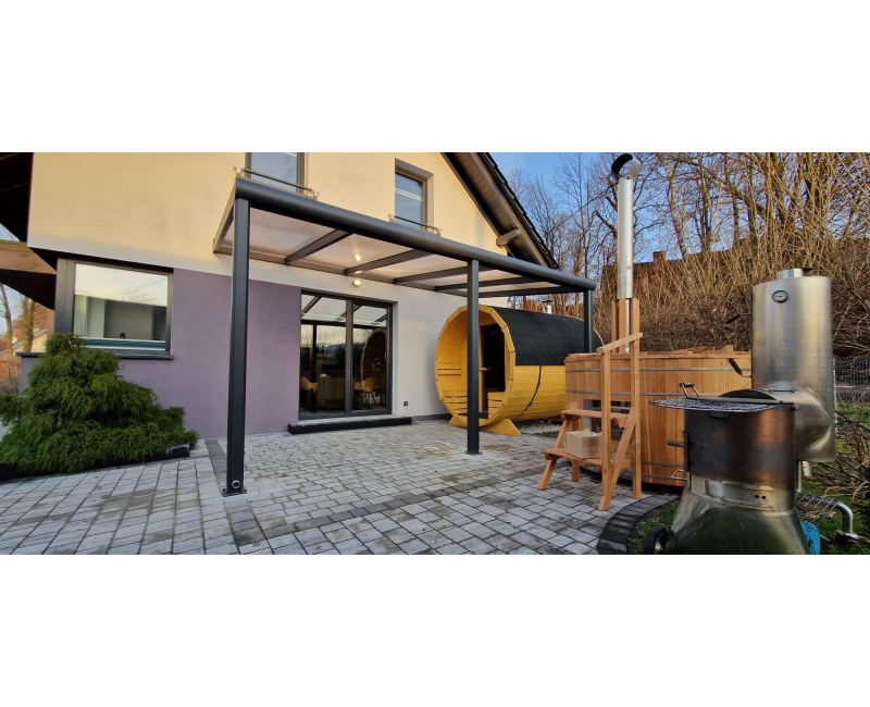 Zadaszenie tarasu PRO antracyt 1006x300 dach poliwęglanowy