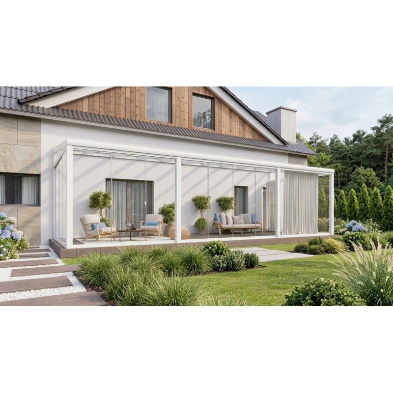 Ogród zimowy PRO biały 1006x350 dach szklany