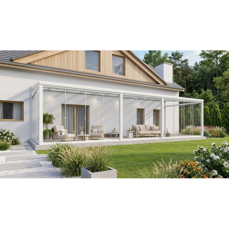 Ogród zimowy PRO biały 1106x350 dach szklany